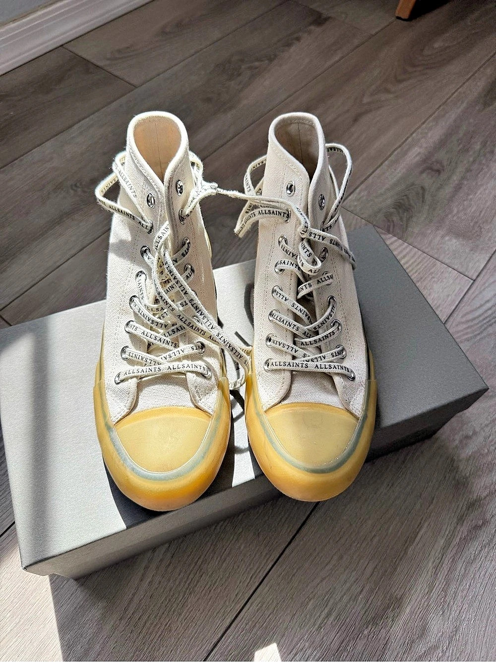 AllSaints Jaxon High Top Canvas Sneakers White